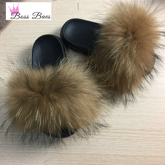 Raccoon Fur Slides